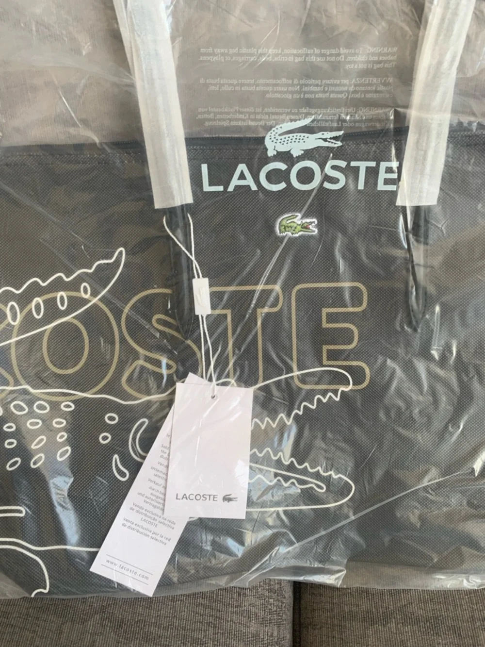Lacoste L.12.12 Concept Tote handbag Bag purse Croc print NWT - Picture 8 of 10